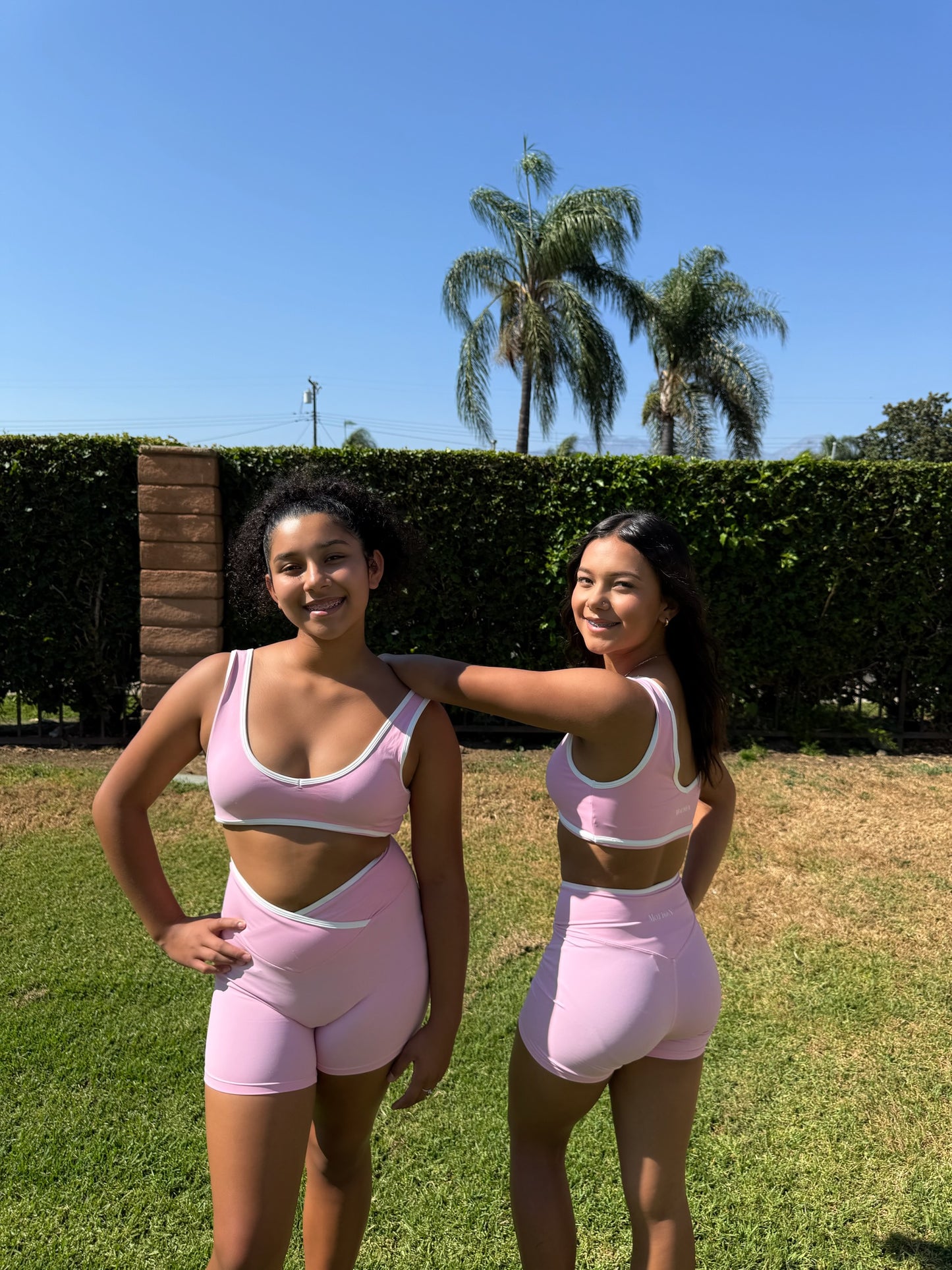 Soft Girl High Waisted Pink Set (Shorts)