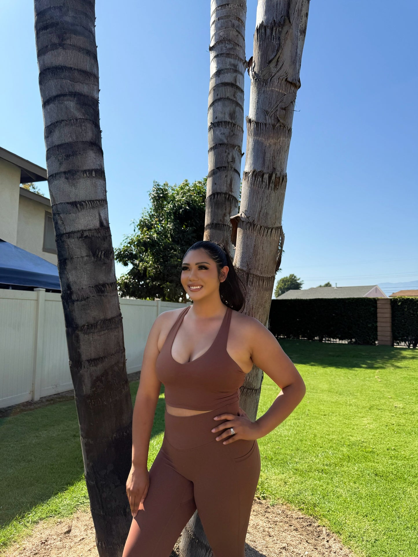 Coco Brown Matching Set with Pockets