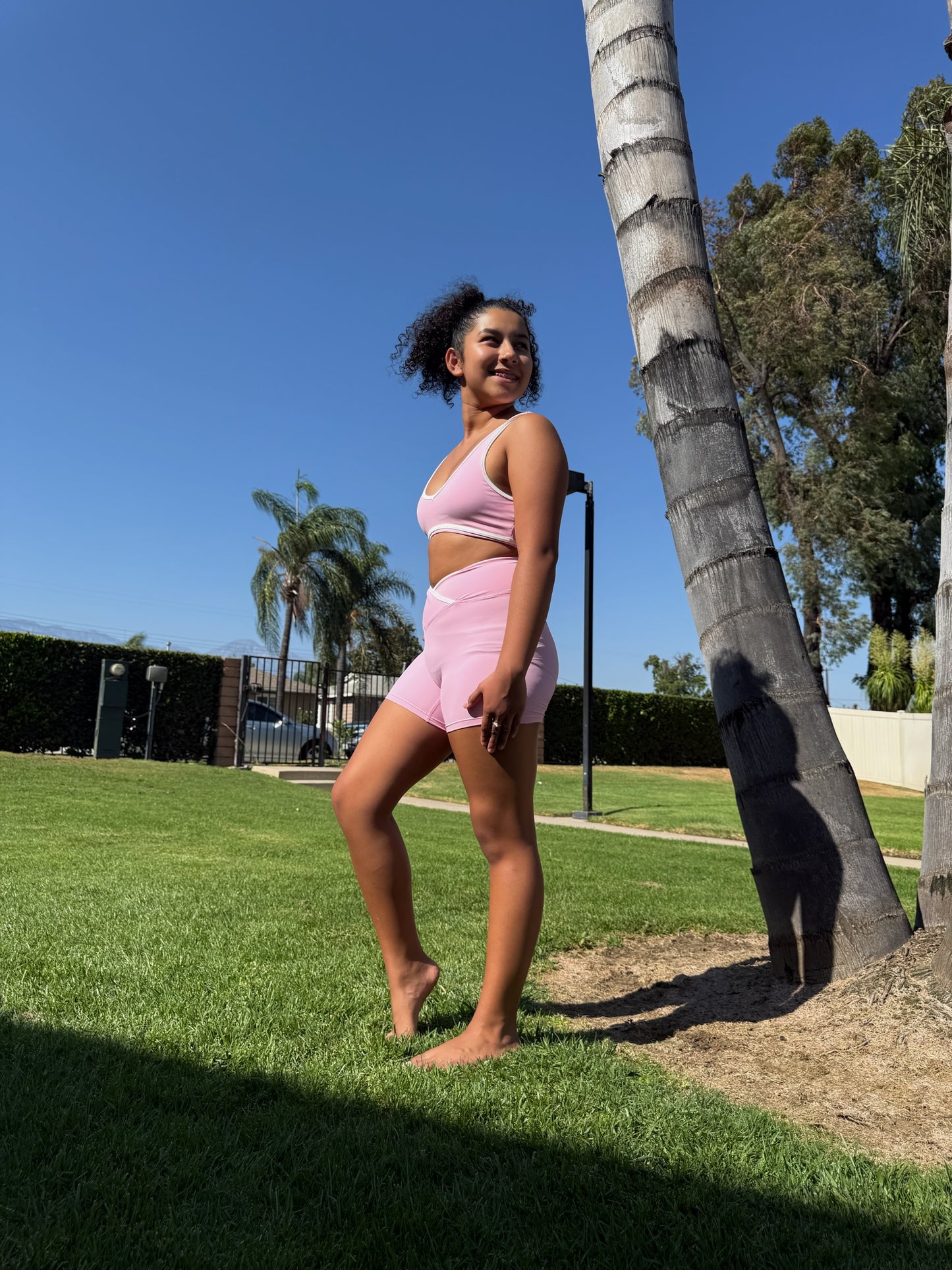 Soft Girl High Waisted Pink Set (Shorts)