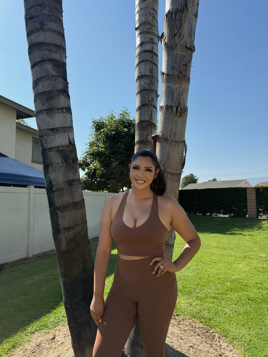 Coco Brown Matching Set with Pockets
